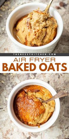 Your next Sunday brunch calls for these Air Fryer Baked Oats! This easy breakfast food is also great as an easy afternoon snack. Fluffy and cake-like with a slightly crispy top, this air fried oatmeal recipe is delicious! Variations included! Air Fryer Baked Oats, Airfryer Breakfast, Easy And Healthy Breakfast, Air Fryer Recipes Breakfast, Dessert For Breakfast, Baked Oatmeal Recipes, Oat Cakes, Easy Air Fryer, Air Fryer Healthy