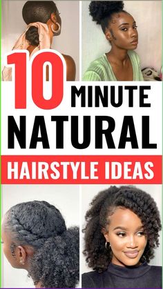 Check out this list of natural hairstyles that you can recreate in 10 minutes. Natural hairstyles for black women, natural hairstyles, easy natural hairstyles