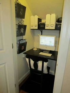 an image of a small home office on pinterest