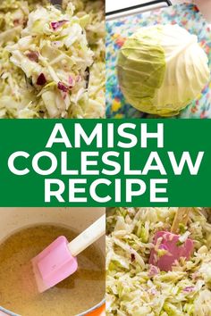 the collage shows different types of coleslaw and how to make it with them