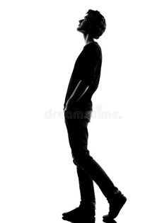 a man walking in silhouette on a white background