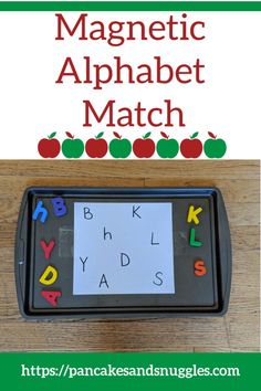 the magnetic alphabet match is an easy way to practice letters and numbers