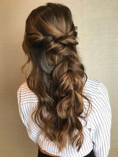 Wedding Hairstyle Ideas, Hair To One Side, Braided Half Up, Trendy Hairstyle