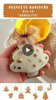 the video is showing how to make an ornament for a christmas tree decoration