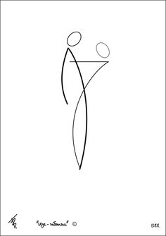 a line drawing of two people holding hands