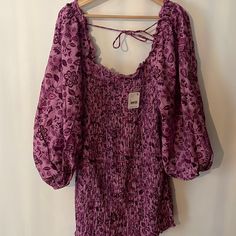 Free People Mini Dress With Long Sleeves Purple Long Sleeve Mini Dress For Brunch, Purple Flowy Mini Dress, Chic Purple Dress With Square Neck, Purple Flowy Dress For Date Night, Flowy Purple Dress For Date Night, Purple Chic Mini Dress With Square Neck, Purple Flowy Mini Dress For Vacation, Flowy Purple Mini Dress For Vacation, Chic Purple Mini Dress With Square Neck