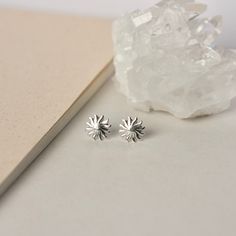 I love the shape and detail of these pretty minimalist sunburst studs - it's a sweet way to carry a bit of sunshine around with you! They're made of sterling silver and are 10mm wide so a nice generous size for stud earrings. I've soldered sterling silver posts to the backs and they're secured by sterling backings. The earrings are lightweight and comfortable making them easy to wear and perfect for everyday favorites. (Your earrings will be made especially for you!) You can find more celestial Everyday Earrings Simple, Everyday Earrings Studs, Sun Earrings, Simple Stud Earrings, Minimalist Studs, Mom Jewelry, Celestial Jewelry, Earrings Simple, Everyday Earrings