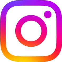 the instagram logo is shown in purple and pink colors, with an orange circle at the center