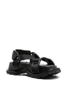 Jil Sander touch-strap Platform Sandals - Farfetch Recycled Leather, Jil Sander, Sanders, Platform Sandals, Black Sandals, Outdoors Adventure, Calf Leather, Open Toe, Fashion Branding