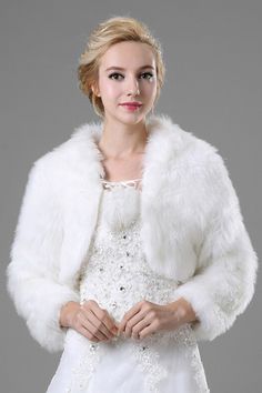 Concise Long Sleeves Faux Fur Wedding Wrap VTOPP3GYYS5 Fitted Spring Wedding Outerwear, Tailored Spring Wedding Outerwear, Spring Wedding Fitted Outerwear, White Long Sleeve Outerwear For Ceremony, Winter Ceremony Long Sleeve Outerwear, Elegant Fitted Outerwear For Ceremony, Fitted White Outerwear For Ceremony, White Long Sleeve Outerwear For Weddings, White Fitted Ceremony Outerwear