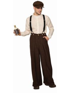 Adult Roaring 20's Bootlegger Costume - costumes.com 20s Outfit Men, 20s Mens Fashion, Roaring 20s Outfit, 1920s Outfit, 20s Outfit, 20s Costume, 1920s Costume, 90s Fashion Outfits Hip Hop Party, Roaring 20