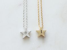 "Cute Necklace / Tiny Star Necklace / Lovely Star Necklace / Simple Star Necklace / Gift idea / Mother's day Gift / Wedding gift / Best Friend Gift / Bridesmaid Gift / Personalized Star Necklace / Initial Star Necklace / Cusomized Star Necklace ■ ITEM DETAILS: +Materials : ▶ Rhodium plated / Gold plated +Size : 8mm +Chain Length ▶ If you want a chain length other than the option, please simply leave a note to me when you order. ▶ Plated chain and clasp can be upgrade to sterling silver for extra Star Charm Initial Pendant Necklace As Gift, Initial Pendant Necklace With Star Charm As Gift, Personalized Star-shaped Birthday Jewelry, Star-shaped Necklace For Mother's Day Gift, Personalized Star Necklaces For Birthday Gift, Personalized Star Necklace For Birthday, Personalized Star Necklace For Birthday Gift, Mother's Day Star-shaped Necklace Gift, Mother's Day Star Shaped Necklace Gift