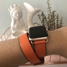 Apple Watch Replacement Strap, Premium Leather, Gold Hardware. Sizes Available: 38mm/40mm/41mm & 42mm/44mm/45mm The Adapters Fit The Apple Watch Series 1, 2, 3, 4, 5, 6, 7, 8, Se And Sport Model & Herms Edition. I Offer Other Strap Colors, Hardware Colors (Silver, Gold, Rose Gold, Space Gray, Space Black) & Styles. Unisex - Men And Women. Get 15% Off When You Buy 2 Or More. Only Band Is For Sale; Watch Not Included. Dm Me With Adjustable Orange Watch Bands With Bracelet Strap, Adjustable Orange Bracelet Strap Watch Band, Gray Space, Sport Model, Gold Apple Watch, Gold Apple, Space Black, Hardware Colors, Sports Models