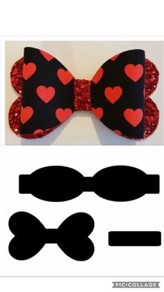 a bow tie with hearts on it and some other items to make it look like they are