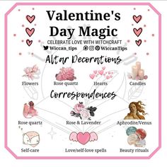 valentine's day magic poster with all the different types of hearts and flowers on it