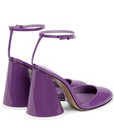 The Attico, Fashion Mood Board, Silver Logo, Slingback Pump, Ankle Straps, Cow Leather, Patent Leather, Violet, Pumps