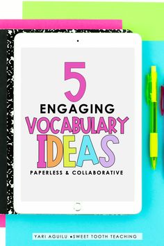 an ipad with the title 5 engaging vocabular ideas