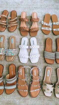 Classy Sandals, Fancy Sandals, Pretty Sandals, Pretty Shoes Sneakers, Fashion Shoes Sandals, Fashion Slippers, Fancy Shoes, Womens Summer Shoes