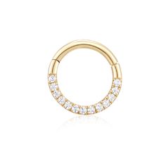 Sold as a single earring 14k yellow gold 13 prong-set lab-grown diamonds 8mm diameter 18 gauge Phone Items, Single Earring, Prong Setting, Jewelry Care, Lab Grown Diamonds, Jewelry Pieces, Gold Bracelet, How To Find Out, Yellow Gold