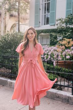 This is a made-to-order product. This modest short bridesmaid dress features a slight V-neckline with loose sleeves. Breezy A-line chiffon skirt below the knees. Also available in plus sizes and more colors. *Colors may photograph differently under studio lighting. Custom size is recommended... Bridesmaid Dress With Sleeves, Modest Bridesmaid Dress, Vintage Summer Outfits, Tea Length Bridesmaid Dresses, Gal Meets Glam Collection, Look Rose, Bridesmaid Dresses With Sleeves, Modest Bridesmaid Dresses, Dress With Sleeves