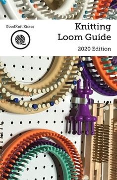 the knitting loom guide is displayed with many different types of looms on it