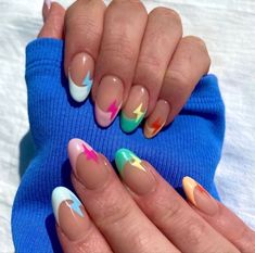 Lighting Nails, Preppy Nails, Summer Nails 2023, Nails Colorful, Unghie Nail Art, Broken Nails, Colorful Nail, Colorful Nails