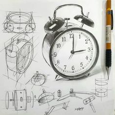 pencil sketches drawing studies Clock Drawings, Perspective Drawing Lessons, Draw Illustration, Drawing Studies