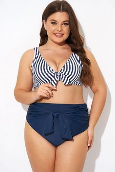 Striped Tie Front Underwire Bikini Top Lined Tankini For Beach Season, Striped Lined Swimwear For The Beach, Underwire Lined Tankini For Beach Season, Underwire Lined Tankini, Coverup Skirt, Tankini Set, Dryers, Striped Tie, Swimwear Outfit