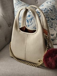 COACH Lana 23 Polished Pebble Leather Small Shoulder Bag - Macy's Coach Lana Bag, Coach Soft Tabby, My Style Bags, Luxury Bags Collection, Purse Essentials, Diy Bags Purses, Polished Pebble, Girly Bags, Cute Handbags