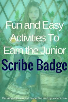 Scribe Badge For Juniors, Junior Scribe Badge Ideas, Junior Scribe Badge