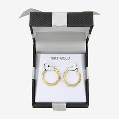 Earring Back: HingedShape: RoundMetal Color: YellowEarring Length: 22.5mmEarring Width: 20.9mmMetal: 10k GoldCare: Wipe CleanCountry of Origin: Imported Small Hinged Hoop Earrings As Gift, Diamond Cut Hoop Earrings For Gift, Modern Hoop Earrings With Diamond Cut For Gift, Diamond Cut Hoop Earrings As Gift, Earrings Hoop, Earring Backs, 10k Gold, Hoop Earrings, Gold