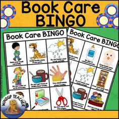 the book care bingo game with pictures of children's hand and toys on it