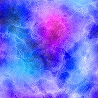 an abstract painting with blue and pink colors