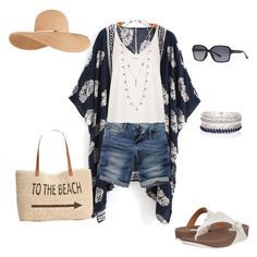 "Summer Mom outfit. Kimono, Superga Skinny sandals, Bermuda shorts, sun hat." by mommaboss on Polyvore featuring Fat Face, Style & Co., River Island, Oakley, Topshop, Eugenia Kim, FitFlop and Lucky Brand Summer Outfit Ideas 2023 Women, Mountain Cabin Outfit Summer, Kimono Shorts Outfit Summer, Short Sleeve Button Down Outfit Summer, Outfits For Canary Islands, Outfits For Hawaii Vacation Mom, Island Wear Women, Bermuda Vacation Outfits, Beach Mom Outfit