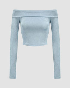 Details: Long-sleeve off-shoulder topTop Length: CroppedSleeve Length: Long SleevesMaterials:95% Polyester + 5% Spandex Blue Off-shoulder Top For Fall, Blue Long Sleeve Off-shoulder Top For Summer, Blue Off-shoulder Long Sleeve Top For Summer, Blue Long Sleeve Off-shoulder Top For Spring, Stretch Off-shoulder Long Sleeve Top For Summer, Summer Stretch Off-shoulder Long Sleeve Top, Solid Color Stretch Cold Shoulder Tops, Stretch Cold Shoulder Top, Fitted Cold Shoulder Top