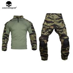 Upgrade your tactical gear with the Emersongear G3 Combat Suit. This set includes a shirt and pants with integrated knee pads for added protection during airsoft or hunting activities. The camouflage design ensures you blend into your surroundings seamlessly, making it ideal for civilian combat scenarios. Stay comfortable and agile in this high-quality uniform. #Emersongear #TacticalGear #CombatUniform #HuntingClothes''' Pants With Knee Pads, Combat Suit, Combat Uniforms, Camouflage Design, Suit Shirt, Hunting Clothes, Suit Shirts, Knee Pads, Tactical Gear