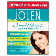 Lighten facial and body hair quickly and safely with Jolen Creme Bleach Original Formula. Our unisex beauty cream bleach is the safest way to lighten unwanted hair so that it blends beautifully with your natural skin tone, making it virtually invisible! This simple, effective formula gently lightens hair in a matter of minutes. Great for the face, eyebrows and body, the no drip application makes dealing with unwanted hair a breeze. It rinses away easily, leaving hair clean, smooth, soft and perf Bleach For Hair, Bleaching Dark Hair, Lightening Dark Hair, Hair Clean, Natural Skin Tone, How To Lighten Hair, Colors For Skin Tone, Skin Imperfection, Hair Removal Cream