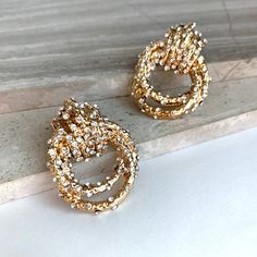 New ~ Anthropologie Ettika "Crystal Knot" Gold Hoop Earrings "Sparkling Crystals Illuminate The Hammered Texture Of 18-Karat Gold-Plated Earrings That Are Destined To Make A Statement." This Elegant And Sparkly Pair Of Earrings Is A Great Addition To Any Wardrobe. These Light Catching Statement Earrings Won't Go Unnoticed! Clear Crystal Rhinestone Embellishments Throughout. Approx. 1.5"L, 1"W. 18k-Gold Plated, Clear Glass, Post Backs Included. Nwot Anthro, Boho, Free People, Dressy, Formal, Red Statement Wedding Earrings Gold, Party Hoop Crystal Earrings With Sparkling Stones, Jeweled Metal Hoop Earrings For Party, Sparkling Crystal Hoop Earrings, Sparkling Hoop Crystal Earrings, Elegant Small Hoop Crystal Earrings, Gold Beaded Crystal Earrings, Gold Hoop Crystal Earrings For Party, Sparkling Stones Small Hoop Earrings For Party