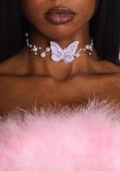 Pearl Butterfly Choker Necklace - Purple/White – Dolls Kill Butterfly Choker Necklace, Pink 2000s, Hard Summer, Butterfly Choker, Butterfly Applique, Outfit References, Pearl Butterfly, Ruffle Fabric, Sugar Thrillz