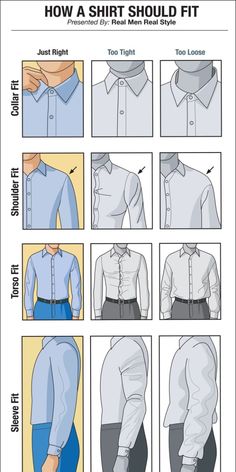 Correct dress shirt fit is something most men fail to get right. In fact, if you look around, you'll see most men wearing dress shirts that are 1-2 sizes too large. The result is a shirt that looks awkward and billows at the sides. It makes you feel uncomfortable, ruins your professional image, and gives off the notion that you don't take good care of yourself. In this article, we explain exactly how a dress shirt should fit. Take Good Care Of Yourself, Shirt Outfit Men, Classy Suits, Man Dressing Style, Classy Outfits Men, Mens Casual Outfits Summer