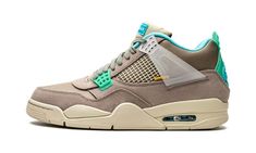 Taupe Haze/Blue Fury-Khaki-Rom Other->Fabric Air Jordan 4 Retro SP "Union 30th Anniversary - Taupe Haze" from jordan. Taupe Haze, Mountain Gear, Retro Basketball Shoes, Green Heels, Jordan 4 Retro, Nike Dunk High, Air Jordan 5, Air Jordan 4, Air Jordan 4 Retro