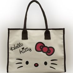 Hello Kitty Large Tote Bag For Work - Durable, Stylish Commuter Shoulder Bag..... 11 Inch Bag Only And 7 Inch Drop Total 18 Inches Height And 15 Length With 5 Inch Width. Hello Kitty Rectangular Shoulder Bag For Daily Use, Hello Kitty Print Tote Bag For Daily Use, Rectangular Hello Kitty Shoulder Bag For Everyday Use, Hello Kitty Everyday Rectangular Shoulder Bag, Kawaii Hello Kitty Print Rectangular Bag, Cute Rectangular Beige Canvas Bag, Hello Kitty Rectangular Bag For Daily Use, White Hello Kitty Bag For Daily Use, Hello Kitty Print Shopping Bag, Rectangular