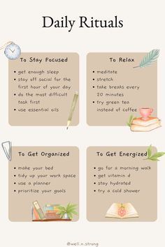 Studie Hacks, Self Care Bullet Journal, Daily Rituals, Motivation Board, Healthy Lifestyle Inspiration, Daily Ritual, Positive Self Affirmations, Mental And Emotional Health