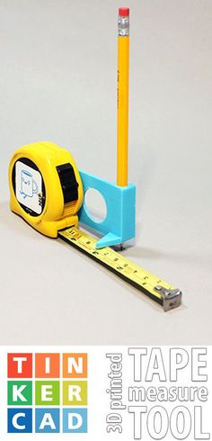 a tape measure and pencil sitting on top of each other with the words tinker cadd below it