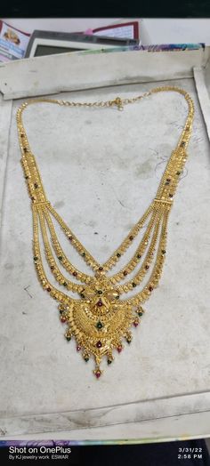 Gold Jewellery Design, Bead Jewellery, Gold Jewelry, Gold Necklace, Jewelry Design, Beads