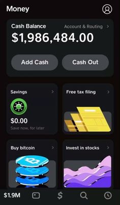 an iphone screen showing the balance and cash options for different types of items on it