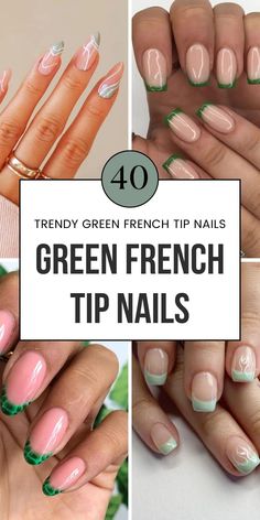 Explore 40 modern green french tip nail ideas, from neon greens to subtle mint. Perfect for any occasion, these designs work on both short natural nails and long green acrylics. Ideal for those who love colorful nails with a hint of glitter or heart nail designs. Save these to your Green Acrylic Nails board!