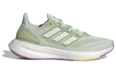 HQ1465 Adidas Pureboost 22, Adidas Pure Boost, Marathon Running Shoes, Running Shoes Sneakers, Sneaker Collection, Green And Purple, Running Shoes, Athletic Shoes, Shoes Sneakers