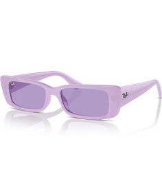 From Ray-Ban&#x2C; these unisex sunglasses feature:Plastic/Acetate frameRectangle shapeSolid lensRx ableNon-polarizedApprox. 54mm lens- 17mm bridge- 145mm templeImported. Purple Square Frame Sunglasses With Gradient Lenses, Modern Purple Sunglasses With Square Frame, Classic Purple Polarized Sunglasses, Classic Purple Tinted Sunglasses, Modern Purple Square Frame Sunglasses, Modern Purple Sunglasses For Spring, Purple Square Frame Sunglasses With Uv Protection, Fashion Moodboard, Rectangle Sunglasses