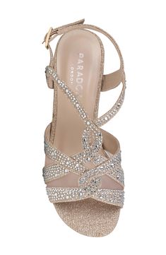 Add extra glamour to your next special occasion with this block-heel sandal featuring sparkling straps and peekaboo mesh insets. 2" heel Synthetic upper, lining and sole Imported Comfortable Mother Of The Bride Shoes, Silver Block Heel Sandals, Shoes With Shorts, Mother Of The Bride Shoes, Sparkle Sandals, Low Heel Flats, Bridal Sandals, Bridal Heels, Mom Wedding